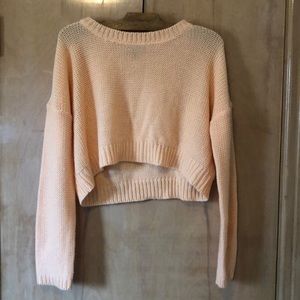 Slouchy pink crop top